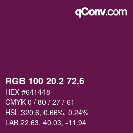 カラーコード: RGB 100 20.2 72.6 | qconv.com