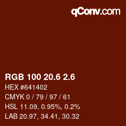 カラーコード: RGB 100 20.6 2.6 | qconv.com