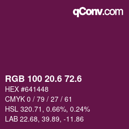 カラーコード: RGB 100 20.6 72.6 | qconv.com