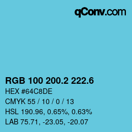 カラーコード: RGB 100 200.2 222.6 | qconv.com