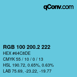 カラーコード: RGB 100 200.2 222 | qconv.com
