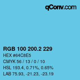 カラーコード: RGB 100 200.2 229 | qconv.com