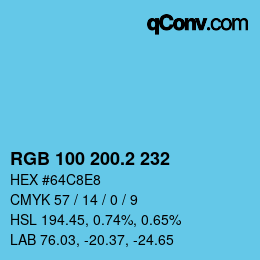 Color code: RGB 100 200.2 232 | qconv.com