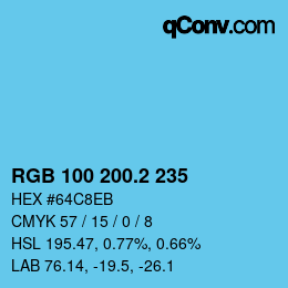 カラーコード: RGB 100 200.2 235 | qconv.com