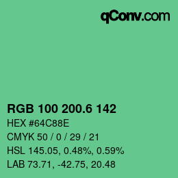 カラーコード: RGB 100 200.6 142 | qconv.com