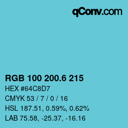 カラーコード: RGB 100 200.6 215 | qconv.com