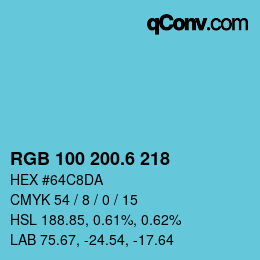 カラーコード: RGB 100 200.6 218 | qconv.com
