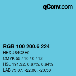 カラーコード: RGB 100 200.6 224 | qconv.com