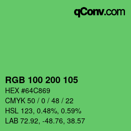 カラーコード: RGB 100 200 105 | qconv.com