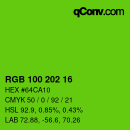 Color code: RGB 100 202 16 | qconv.com