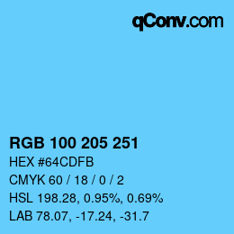 Color code: RGB 100 205 251 | qconv.com