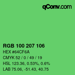 Color code: RGB 100 207 106 | qconv.com