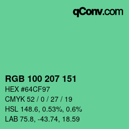 Color code: RGB 100 207 151 | qconv.com