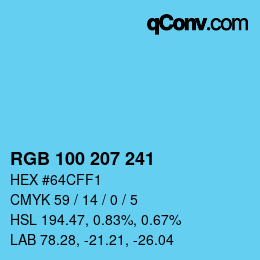 Color code: RGB 100 207 241 | qconv.com