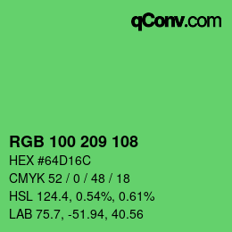 Farbcode: RGB 100 209 108 | qconv.com