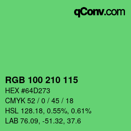 Color code: RGB 100 210 115 | qconv.com