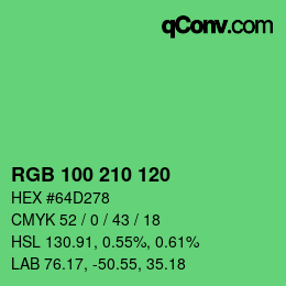 カラーコード: RGB 100 210 120 | qconv.com