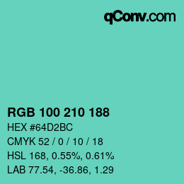 Color code: RGB 100 210 188 | qconv.com