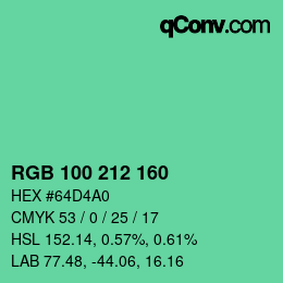 Color code: RGB 100 212 160 | qconv.com