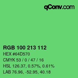 颜色代码: RGB 100 213 112 | qconv.com