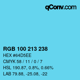 Color code: RGB 100 213 238 | qconv.com