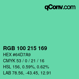 Color code: RGB 100 215 169 | qconv.com