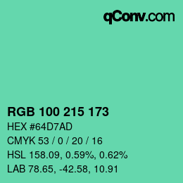 Color code: RGB 100 215 173 | qconv.com