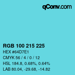 Color code: RGB 100 215 225 | qconv.com