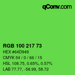 Color code: RGB 100 217 73 | qconv.com