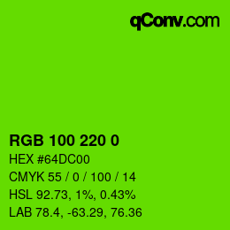 Color code: RGB 100 220 0 | qconv.com