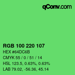 Color code: RGB 100 220 107 | qconv.com
