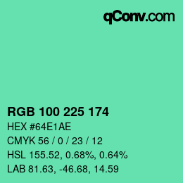 Color code: RGB 100 225 174 | qconv.com