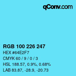 Color code: RGB 100 226 247 | qconv.com