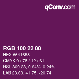 カラーコード: RGB 100 22 88 | qconv.com