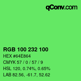 Color code: RGB 100 232 100 | qconv.com