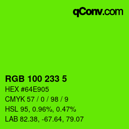 Color code: RGB 100 233 5 | qconv.com