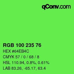 Color code: RGB 100 235 76 | qconv.com