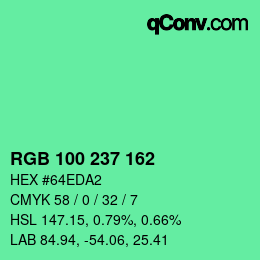 Color code: RGB 100 237 162 | qconv.com