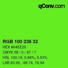 Color code: RGB 100 238 32 | qconv.com