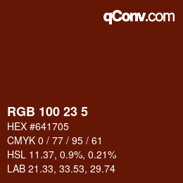 Color code: RGB 100 23 5 | qconv.com