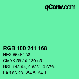 Color code: RGB 100 241 168 | qconv.com