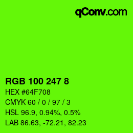Color code: RGB 100 247 8 | qconv.com