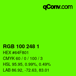 Color code: RGB 100 248 1 | qconv.com