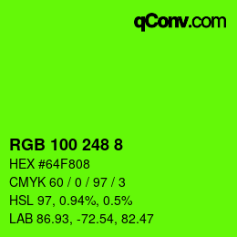 Color code: RGB 100 248 8 | qconv.com