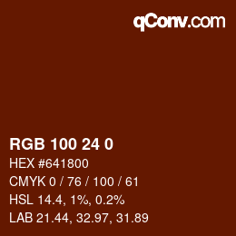 颜色代码: RGB 100 24 0 | qconv.com