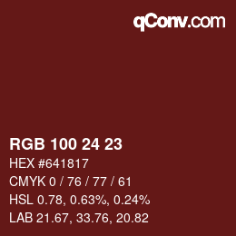 Color code: RGB 100 24 23 | qconv.com