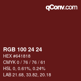 カラーコード: RGB 100 24 24 | qconv.com