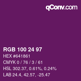 カラーコード: RGB 100 24 97 | qconv.com