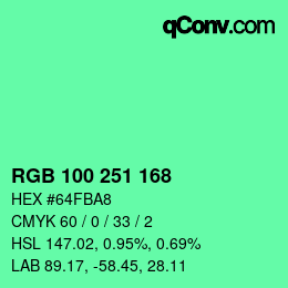 Color code: RGB 100 251 168 | qconv.com