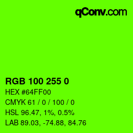 Color code: RGB 100 255 0 | qconv.com
